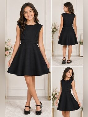 Ava & Yelly Girls Size 10 Black Fit & Flare Formal Party Dress